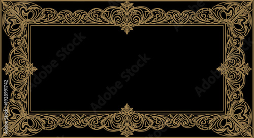 Ornate Gold Frame with Floral Patterns.