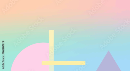 Simple Yellow Cross Symbol Illustration.