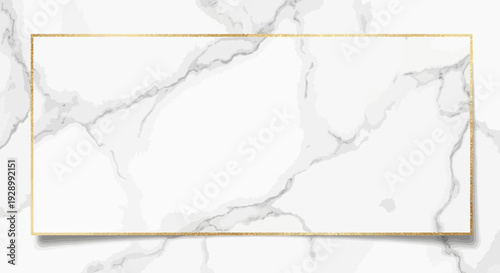 White Marble Texture with Gold Frame 1.