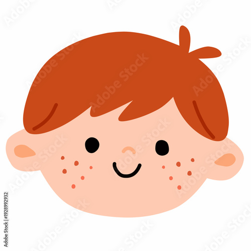Red Hair Boy in Flat Style Cute Avatar