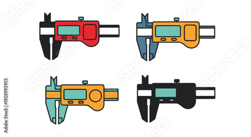 Digital Caliper Line dynamic abstract color illustration