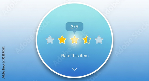 Customer feedback rating with three stars selected.