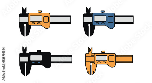Digital Caliper Line dynamic smooth tone illustration