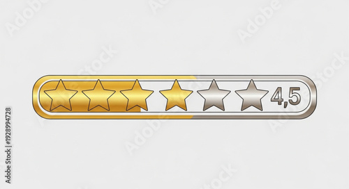 Customer satisfaction rating with four and a half stars.