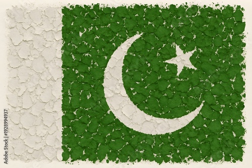 Pakistan National Flag with Grunge Texture — Distressed Artistic Design Symbolizing Patriotism, Heritage, and Cultural Identity