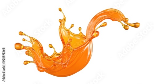 A dynamic splash of vibrant orange liquid against a white background