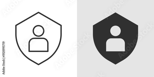 User Privacy Icon representing data protection, personal information security, and secure user access. Stroke, filled, and colored vector illustration.