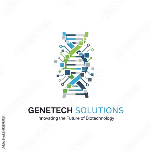 DNA Double Helix Biotechnology Concept Art.