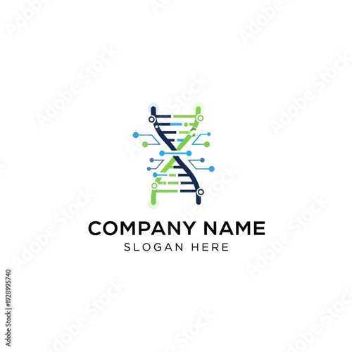 Abstract DNA Double Helix Logo Design.