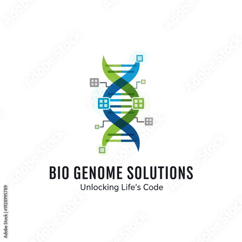 DNA Double Helix Structure Logo Design.