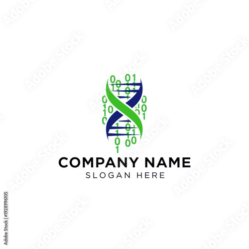 DNA Double Helix Logo Design Template.