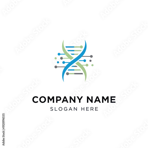 DNA Helix Logo Design Template Illustration.