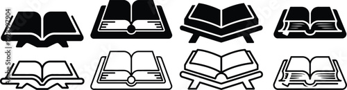 Open Book Icons - Reading and Knowledge Symbols