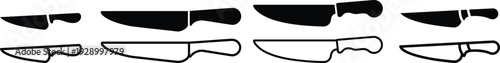 Chef Knife Icons - Culinary Tools and Kitchen Utensil Symbols for Cooking