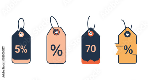 Discount tag Line abstract creative tone vector