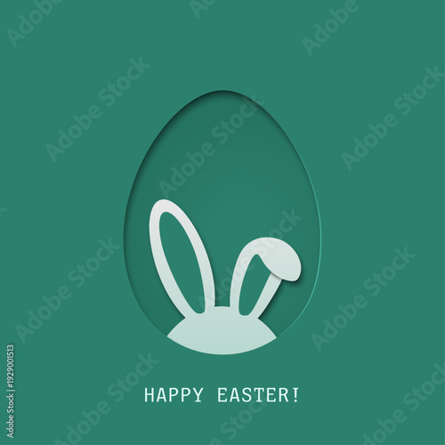 Happy Easter greeting card background design, vector minimal vector illustration.