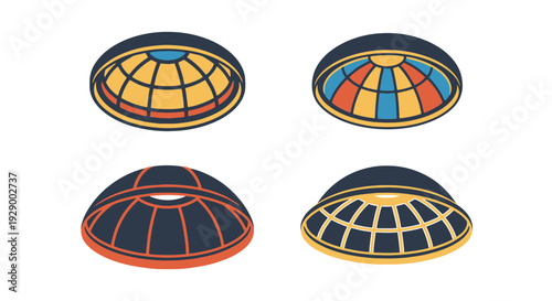Dome Ceiling Line minimal smooth color illustration