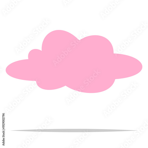 Single pink cloud icon shape vector isolated illustration