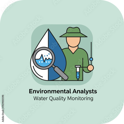 Environmental Analyst Examining Water Quality Sample.