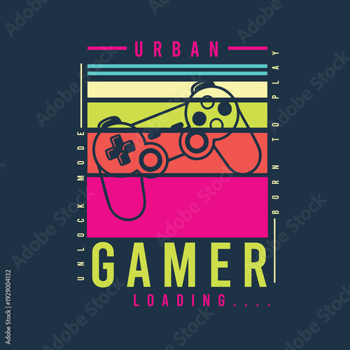urban Gamer gamepad joystick colorful graphic design poster