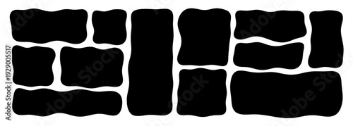 Irregular square and rectangle borders set with hand-drawn edges, flowing curves and playful aesthetic vector illustration. Perfect for creative layouts, doodle designs and artistic templates