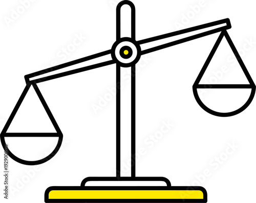 Balance Scales Icon for Justice, Legal Systems, and Equality in Law Design