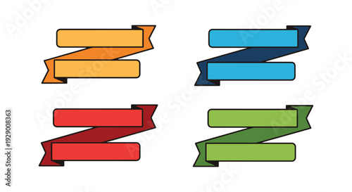 Double ribbon Line creative tone color illustration