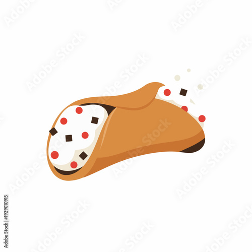 Delicious traditional Italian cannoli pastry with creamy filling and chocolate chips, a sweet treat