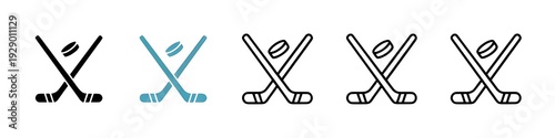 Photography Hockey sticks icon set