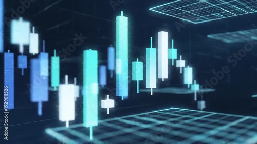 Market Performance Visualization Digital Candlestick Graph for Financial Analysis and Business Strategy