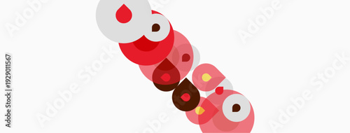 Red blood cells shown diagonally. Cells vary in color, from light pink to dark maroon. White background provides contrast.