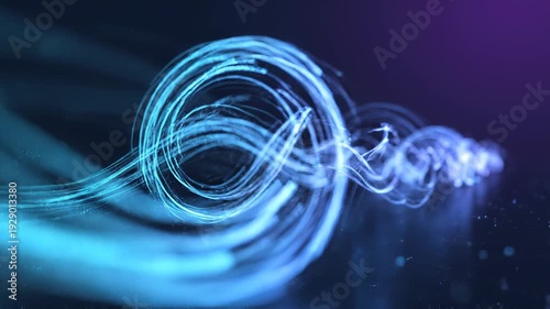 Swirling blue light wave abstract motion