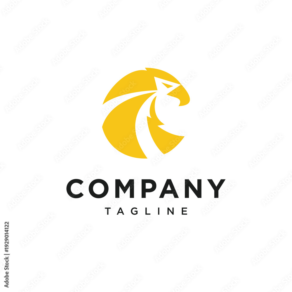 Fototapeta premium Storm or Thunder Eagle Circle Logo Icon Vector