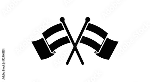 Wallpaper Mural Two Crossed Flags Icon: Bold Black Silhouette for Graphic Design and Symbolic Emblem. Torontodigital.ca
