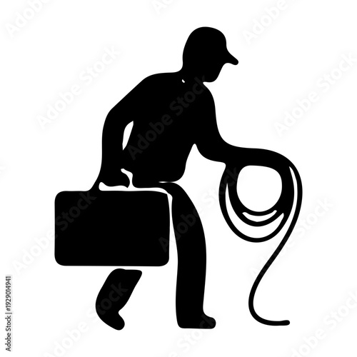 Technician Carrying Tools Icon