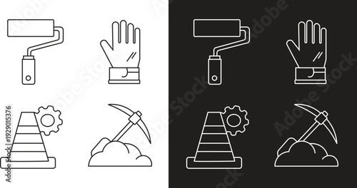 Labor day icon set celebrating workers' rights and labor movement