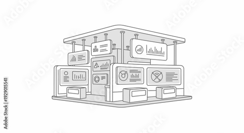 Detailed diagram of a server room.