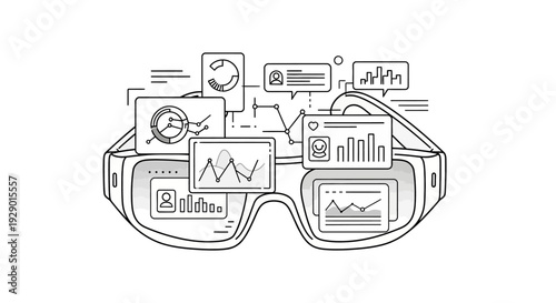 Smart glasses with data screens.