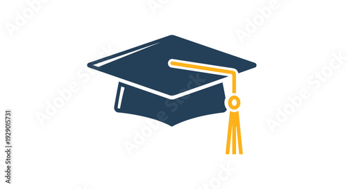 Graduation cap illustration education concept isolated white background