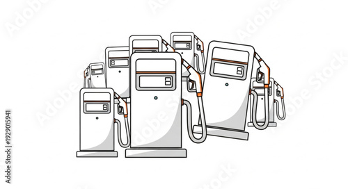 Gas station pumps illustration, a visual representation of fuel dispensing equipment.
