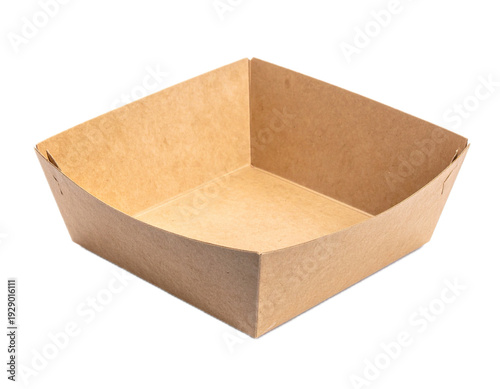 Fast food paper tray isolated on white background