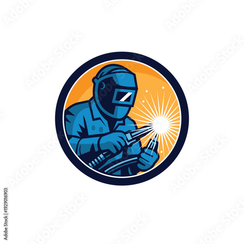 Professional Welder Industrial Badge Logo