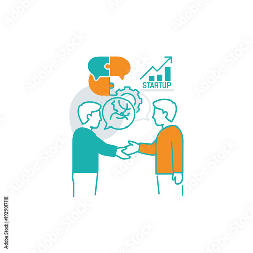 Business people shaking hands for startup partnership and growth