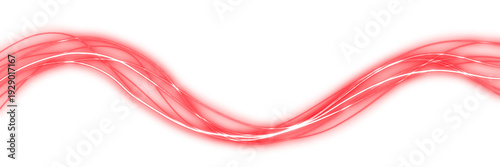 Neon Red Flowing Electric Lines with High Speed Motion Blur for Tech Design