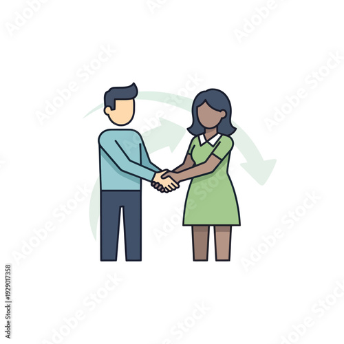 Diverse business people shaking hands for partnership deal