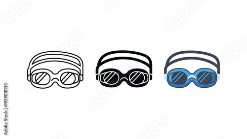 Three stylish sunglasses designs flat lay isolated on white background fashion accessory collection