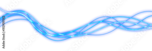 Dynamic Neon Blue Energy Stream with High Speed Motion Isolated for Sci-Fi Concept