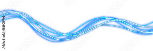Minimalist Glowing Blue Electric Waves effect