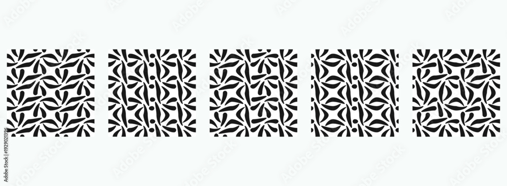 Fototapeta premium Set of seamless illustration of a truchet tile pattern. Suitable for backgrounds, decoration or graphic elements.