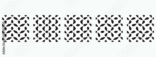 Set of seamless illustration of a truchet tile pattern. Suitable for backgrounds, decoration or graphic elements.